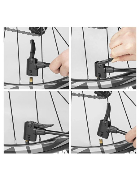 Pompka rowerowa rockbros 4522l nożna ultralekka - czarna