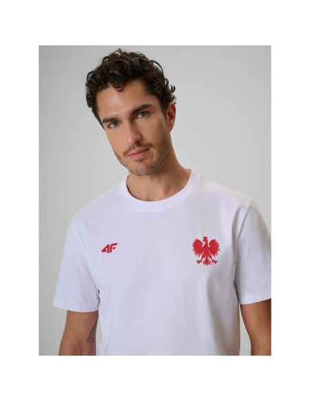 T-shirt bawełniany kibica męski 4f 4frss26ttshm4203-10s