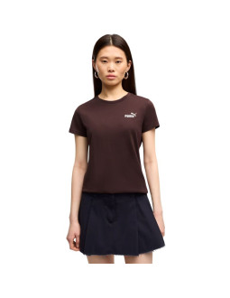 Koszulka damska puma ess small no.1 logo tee(s) ciemnobrązowa 682373 33
