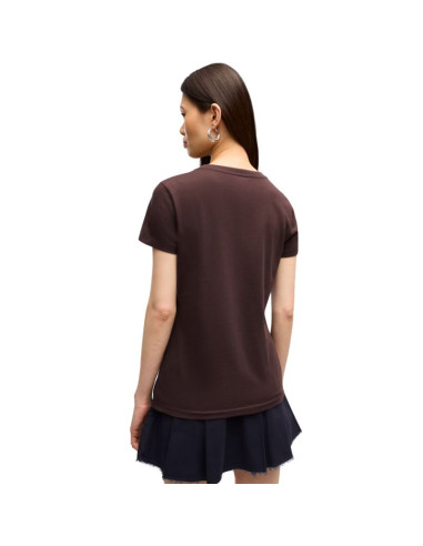 Koszulka damska puma ess small no.1 logo tee(s) ciemnobrązowa 682373 33