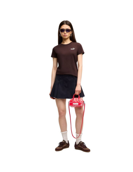 Koszulka damska puma ess small no.1 logo tee(s) ciemnobrązowa 682373 33