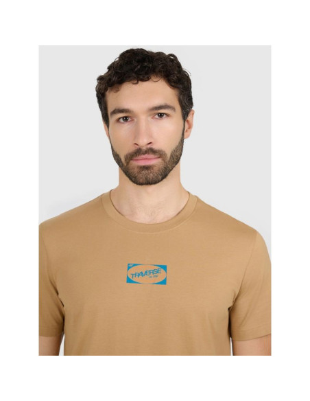 T-shirt regular z nadrukiem męski 4f 4fraw25ttshm3377-83s