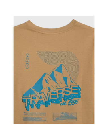 T-shirt regular z nadrukiem męski 4f 4fraw25ttshm3377-83s