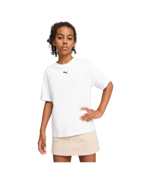 Koszulka dla dzieci puma ess centered cat logo boxy tee biała 685131 02