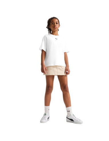 Koszulka dla dzieci puma ess centered cat logo boxy tee biała 685131 02