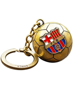 Fc barcelona brelok oryginalny na licencji w kształcie złotej piłki z herbem b7081 2