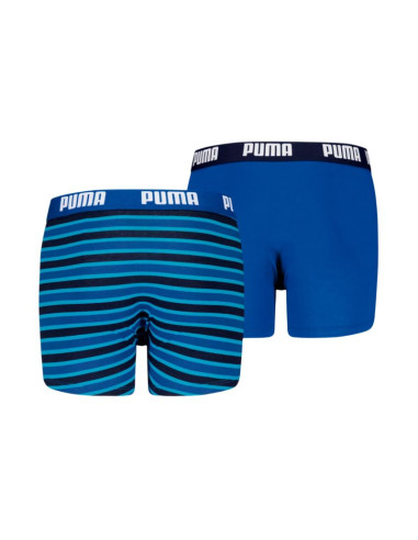 Bokserki dla dzieci puma everyday striped 2 pak niebiesko-czarne 938970 04