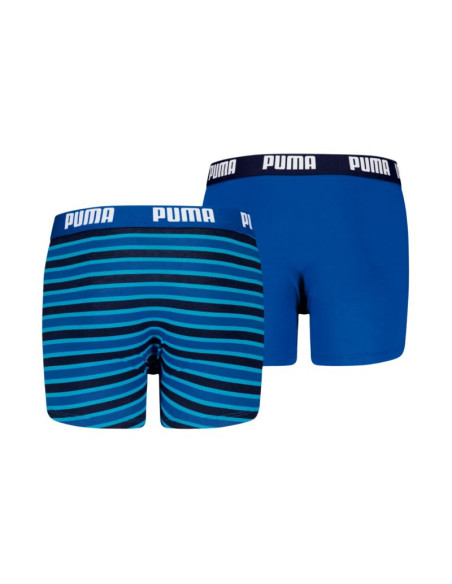 Bokserki dla dzieci puma everyday striped 2 pak niebiesko-czarne 938970 04