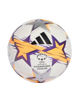 Piłka nożna adidas ucl womens mini 26/27 league stage biało-pomarańczowo-fioletowa ke5143
