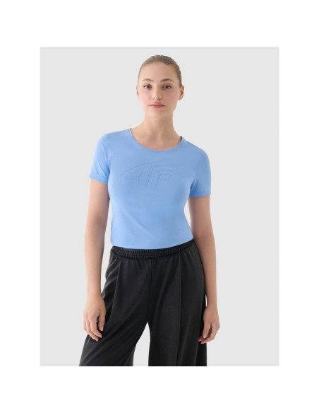 T-shirt slim z nadrukiem damski 4f 4fwmm00ttshf1846-32s