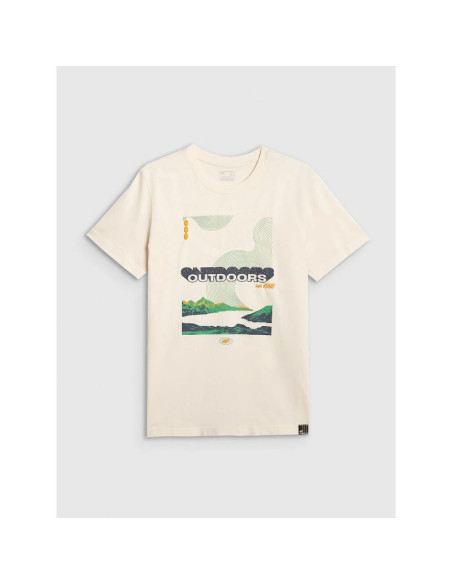 T-shirt regular z nadrukiem męski 4f 4fraw25ttshm3378-11s