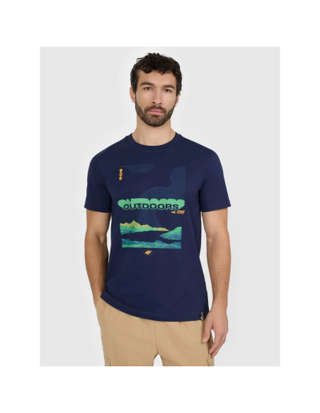 T-shirt regular z nadrukiem męski 4f 4fraw25ttshm3378-31s