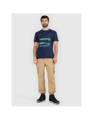 T-shirt regular z nadrukiem męski 4f 4fraw25ttshm3378-31s