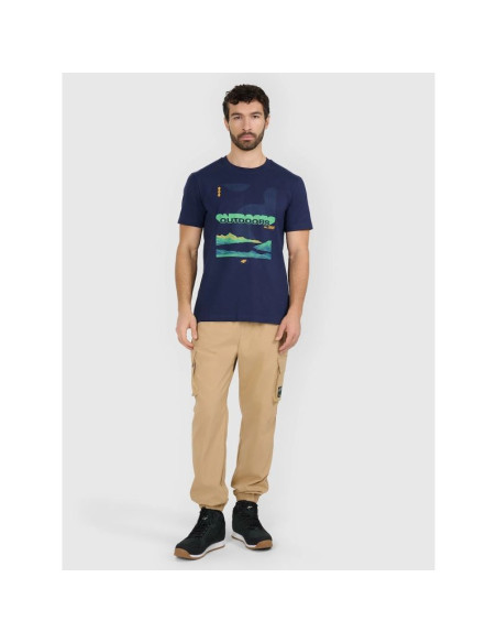 T-shirt regular z nadrukiem męski 4f 4fraw25ttshm3378-31s