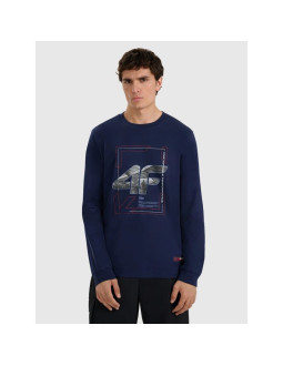 Longsleeve regular z nadrukiem męski 4f 4fraw25tlonm606-31s