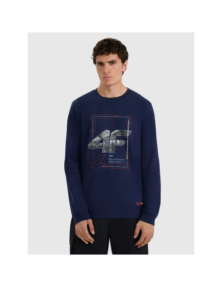Longsleeve regular z nadrukiem męski 4f 4fraw25tlonm606-31s