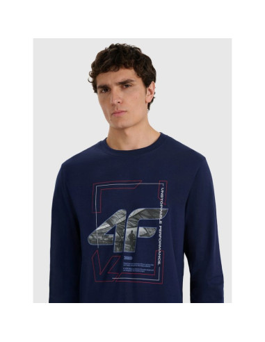 Longsleeve regular z nadrukiem męski 4f 4fraw25tlonm606-31s