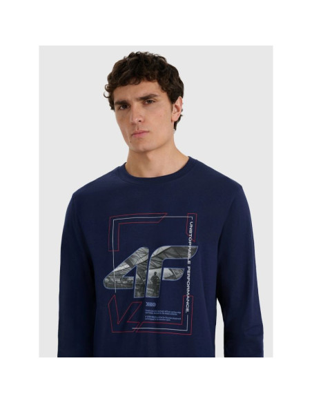 Longsleeve regular z nadrukiem męski 4f 4fraw25tlonm606-31s