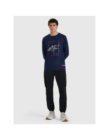 Longsleeve regular z nadrukiem męski 4f 4fraw25tlonm606-31s