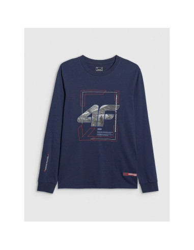 Longsleeve regular z nadrukiem męski 4f 4fraw25tlonm606-31s