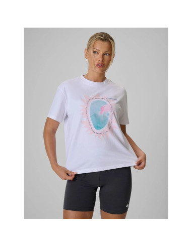 T-shirt z nadrukiem damski  4f 4frss26ttshf4536-10s