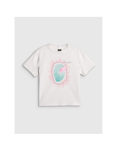 T-shirt z nadrukiem damski  4f 4frss26ttshf4536-10s