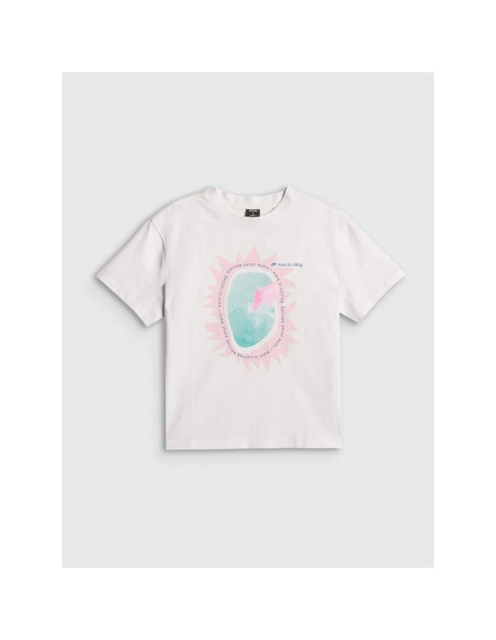 T-shirt z nadrukiem damski  4f 4frss26ttshf4536-10s