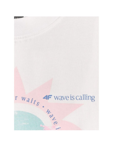T-shirt z nadrukiem damski  4f 4frss26ttshf4536-10s
