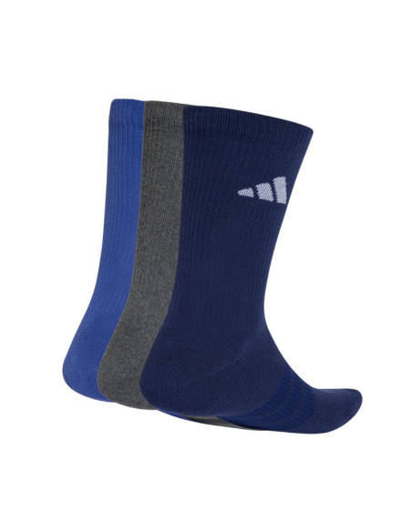Skarpety adidas cushioned sportswear crew 3p granatowe, szare, niebieskie kq6762