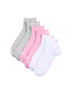 Skarpety puma quarter plain 3pak różowe, białe, szare 938589 11