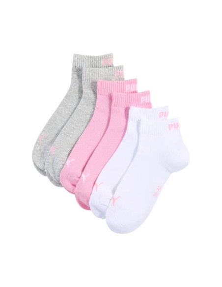 Skarpety puma quarter plain 3pak różowe, białe, szare 938589 11