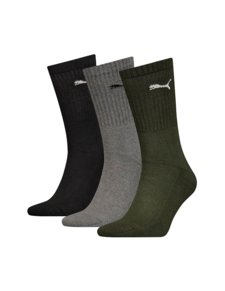 Skarpety puma crew 3 pary czarne, szare, zielone 880355 28