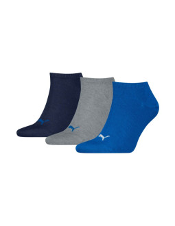Skarpety puma sneaker plain 3 pak granatowe, szare, niebieskie 938624 12