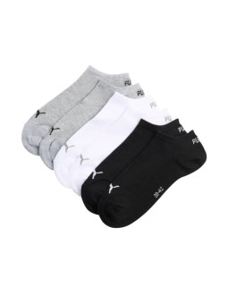 Skarpety puma sneaker plain 3 pak szaro, białe, czarne 938624 17