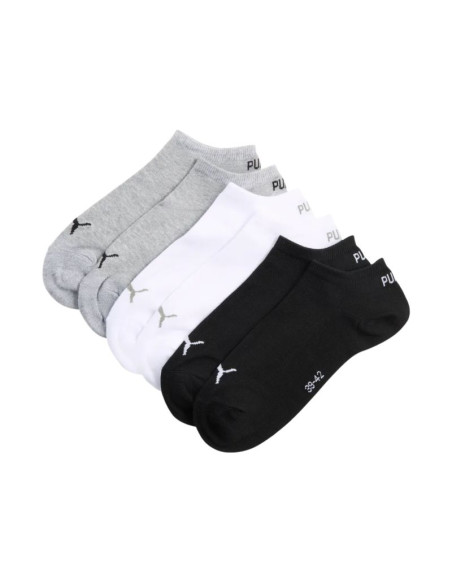 Skarpety puma sneaker plain 3 pak szaro, białe, czarne 938624 17