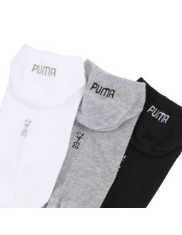Skarpety puma sneaker plain 3 pak szaro, białe, czarne 938624 17 2