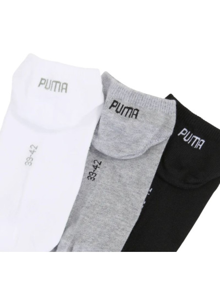 Skarpety puma sneaker plain 3 pak szaro, białe, czarne 938624 17