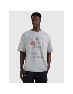 T-shirt oversize z nadrukiem męski 4f 4fraw25ttshm3257-27m
