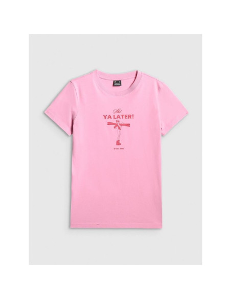 T-shirt regular z nadrukiem damski 4f 4frss26ttshf3448-56s