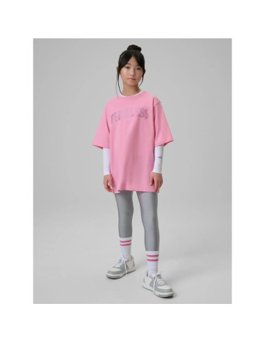 T-shirt loose z nadrukiem dziewczęcy 4f 4fjrss26ttshf3453-56s
