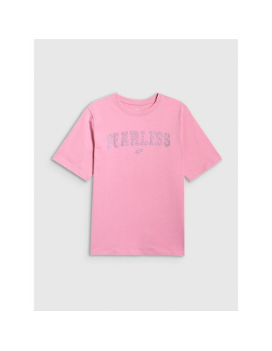 T-shirt loose z nadrukiem dziewczęcy 4f 4fjrss26ttshf3453-56s