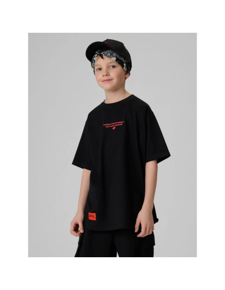 T-shirt loose z nadrukiem chłopięcy 4f 4fjrss26ttshm3835-20s