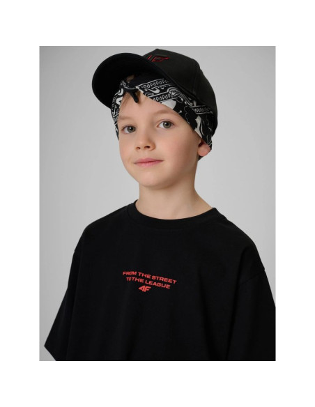 T-shirt loose z nadrukiem chłopięcy 4f 4fjrss26ttshm3835-20s