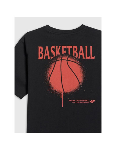 T-shirt loose z nadrukiem chłopięcy 4f 4fjrss26ttshm3835-20s