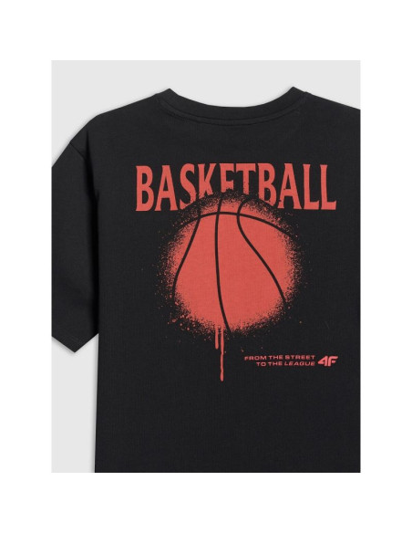 T-shirt loose z nadrukiem chłopięcy 4f 4fjrss26ttshm3835-20s