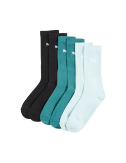Skarpety puma crew 3 pary czarne, morska zieleń, błękitne 880355 41