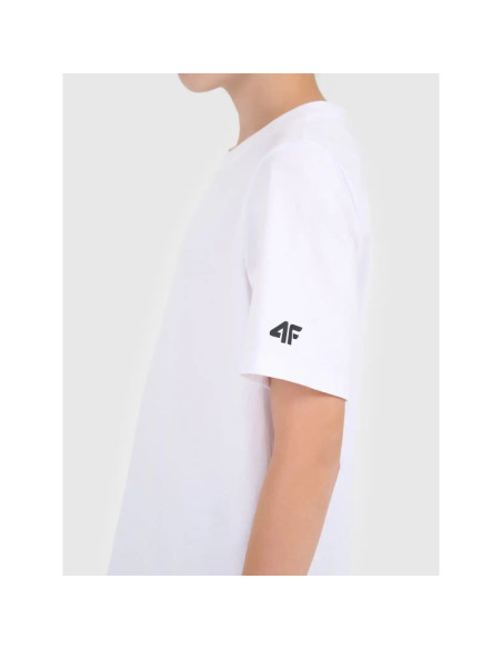 T-shirt gładki bawełniany chłopięcy 4f 4fjwmm00ttshm2330-10s