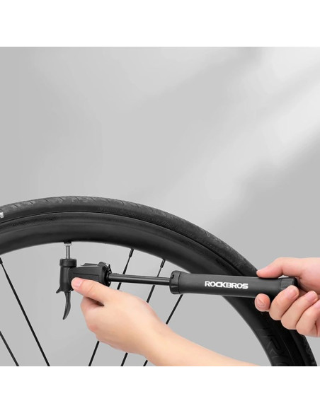 Mini pompka rowerowa rockbros tm-1701p 80 psi do wentyli presta i schrader - czarna
