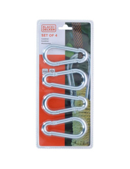 Karabińczyk stalowy 4szt black + decker