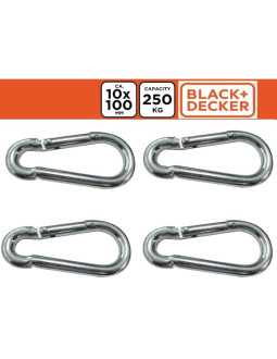 Karabińczyk stalowy 4szt black + decker 2